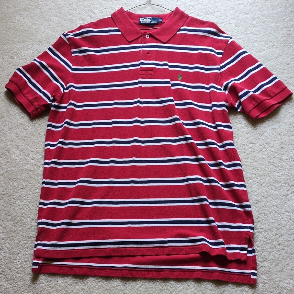 Polo by Ralph Lauren Red and White Striped Polo Shirt